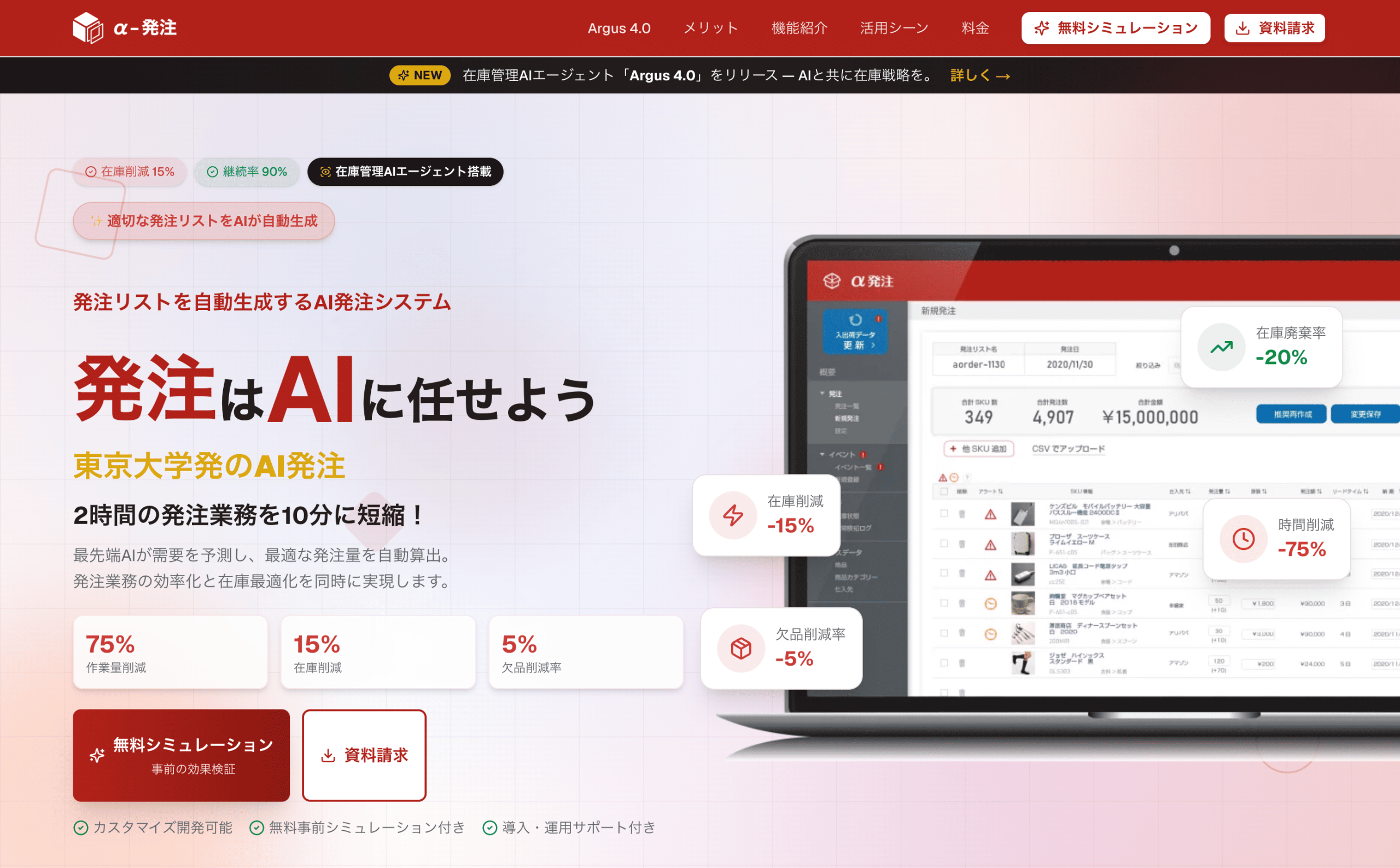 α-発注